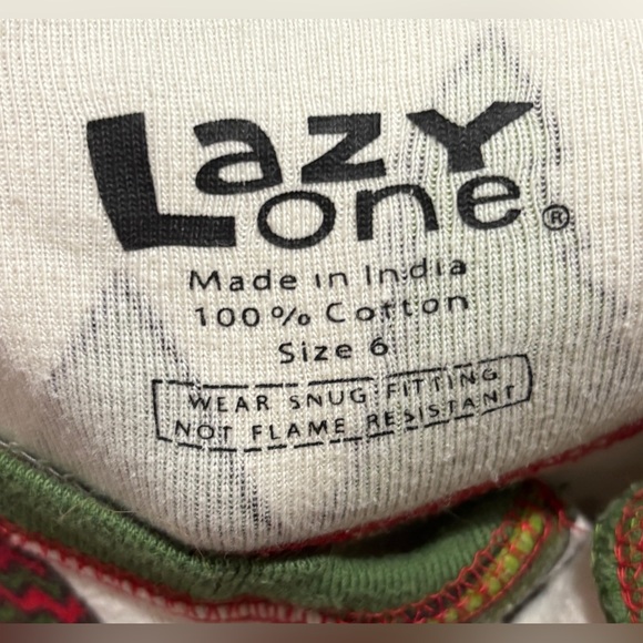 Lazy One: “No Peeking” Moose Christmas Flapjack Onesie Footless Pajamas Sz 6 Kid - Picture 3 of 3